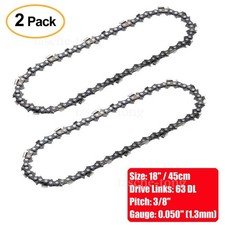 2pcs Chainsaw Chain for 18" Bar, Qualcast PCS46Z Part Argos 3/8" .050 63DL