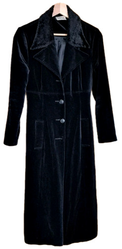 Vintage black velvet maxi - vintage, coat