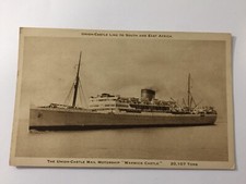 Vintage Maritime Postcard "Warwick Castle" Union Castle Line Unposted