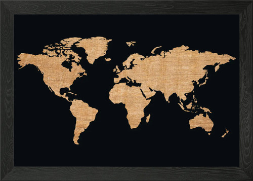 Map the world wooden framed - map,