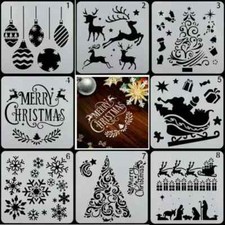Layering Christmas Stencils Window Painting Bullet Journal Template Scrapbooking