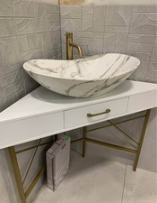 Large corner vanity unit with