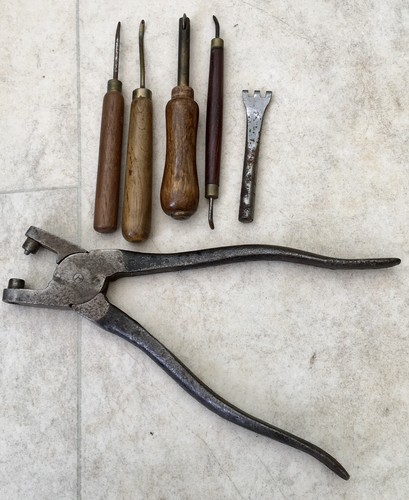Vintage leather working - x,