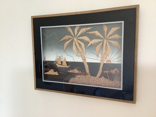 Vintage framed chinese cork - chinese,