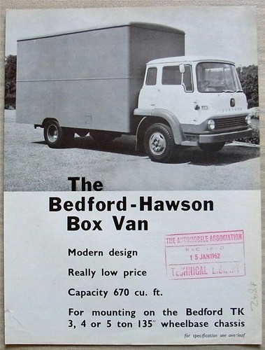 Bedford hawson box van - tk,