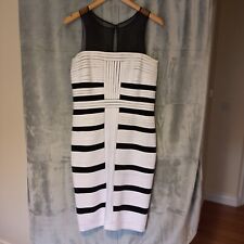 Frank Lyman Sleeveless Striped Pencil Dress Size UK 12 Peekaboo Mesh