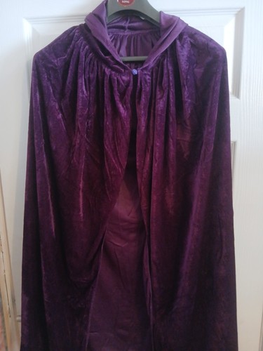 Purple velvet hooded childs - velvet,