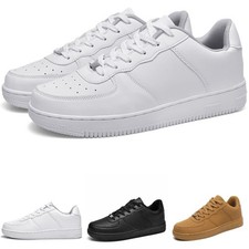 MENS WOMEN LEATHER SNEAKERS CASUAL TRAINERS AF1 WALKING RUNNING SPORTS GYM SHOES