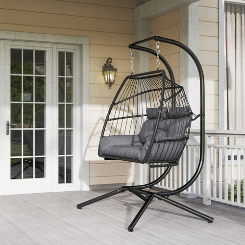 Rattan double hanging egg - rattan,