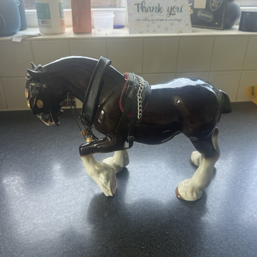 Black white ceramic - black, horse