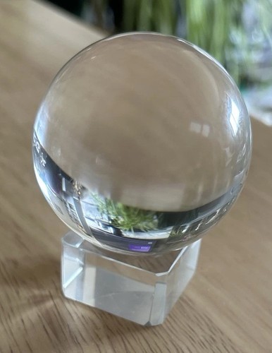 Clear crystal ball with - crystal,