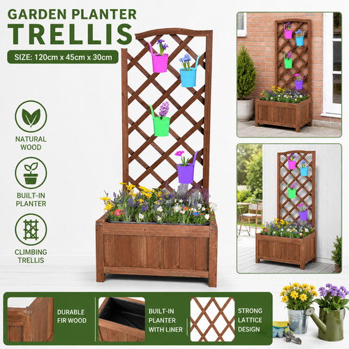 Wooden garden planter with - garden,