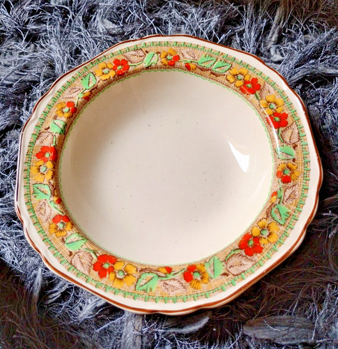 Pretty 1930s floral bowl - pretty, bowl-