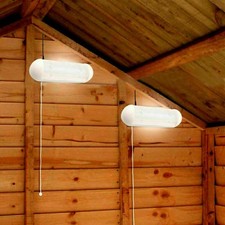 2x Solar Powered Shed Lights Led Light Rechargeable Garage Indoor Outdoor UK
