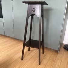 Vintage Oak Arts & Crafts Plant Stand Jardiniere Torchere