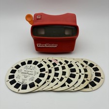 VTG View Master 3D Viewer Red Classic Viewmaster Slide Viewer + 8 Reels
