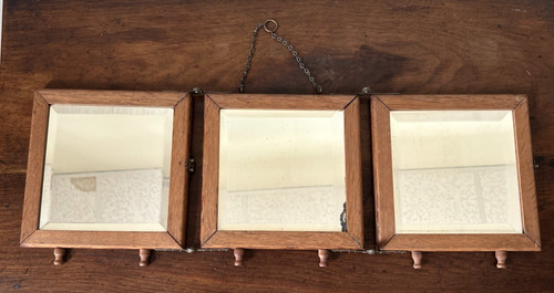 Antique victorian oak tri fold - antique,