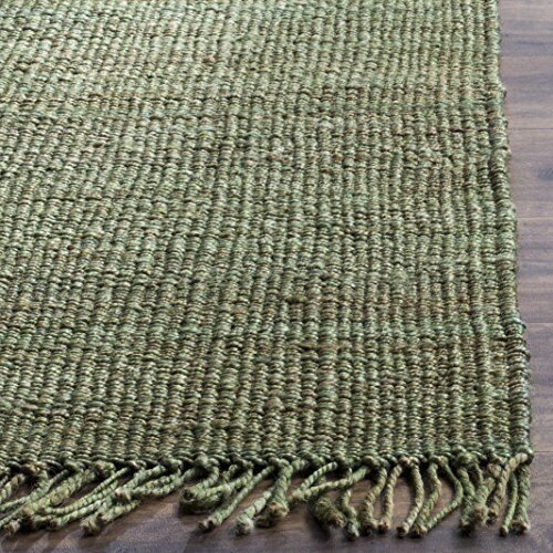 Rug jute carpet green natural - carpet,