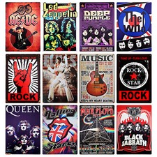Rock music Metal wall plaque Retro vintage band concert poster 20x30 cm Tin sign