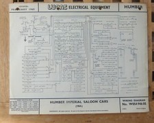 Original LUCAS Humber Imperial Wiring Diagram 1964  W05494605