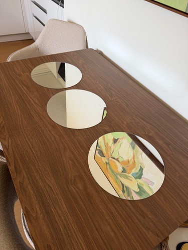 Round mirror table decor - round,