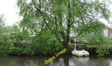 Photo 6x4 A swan on the Rochdale Canal at Failsworth A pedalo boat moored c2014