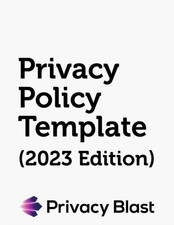 Privacy Blast - Privacy Policy Template 2023 Edition - New paperback - X555z