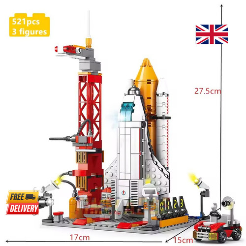 Space rocket building - space, blocks