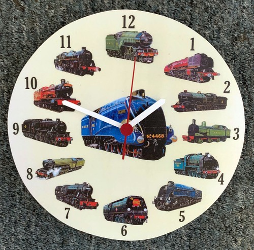 Steam train clock flying - clock,
