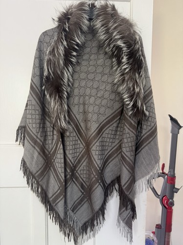 Gucci monogram wool silk stole - monogram,