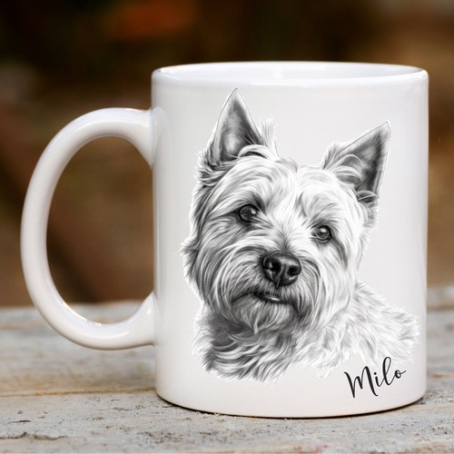 Personalised pet dog mug white - personalised,