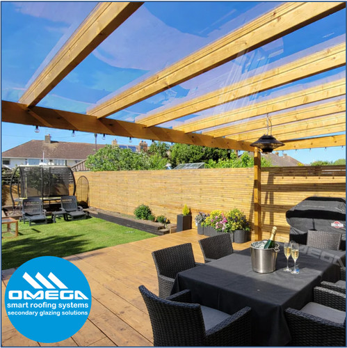 Glass clear polycarbonate roof - glass,