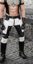 Men Real Leather Bikers Pants