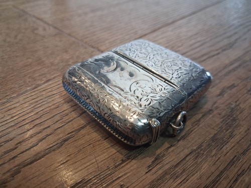 Antique silver vesta match - silver,