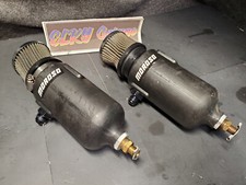 2x Moroso Oil Catch Can Pair Breather Tank Dry Sump Polyethylene Plastic -8 AN