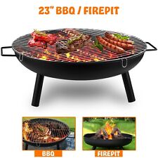 Round Fire Pit Folding Patio Garden Bowl Outdoor Camping Patio Heater Log Burner