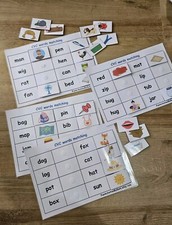 CVC word phonics matching