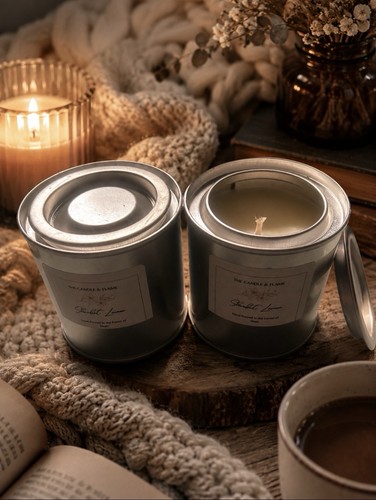 Sherbet lemon paint pot candle - pot,