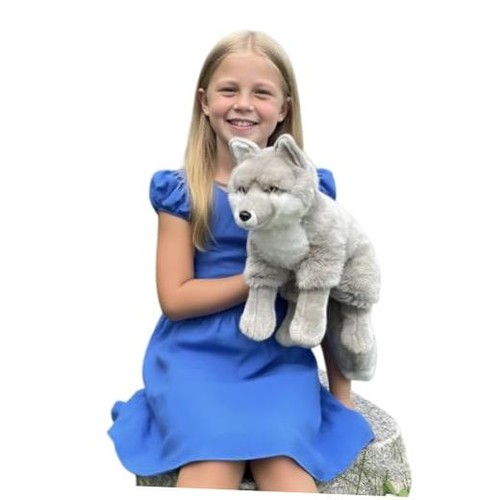 Realistic silver fox plush - realistic,