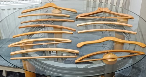 Vintage wooden coat hangers - coat, x