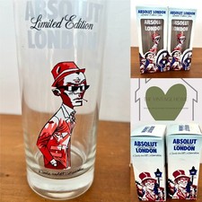 Absolut London Limited Edition Glass With Box Designed by Jamie Hewlett Set Of 2