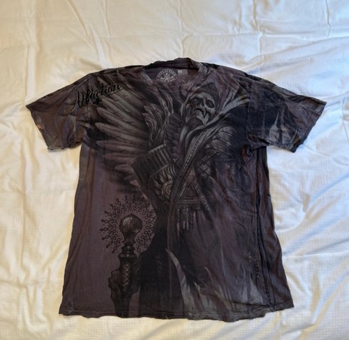 Affliction men grey shirt - men's,