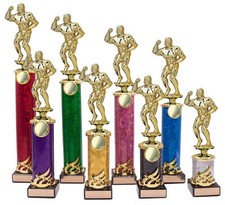 Personalised Gold Bodybuilder  Men's Physique Column Trophy Engraved