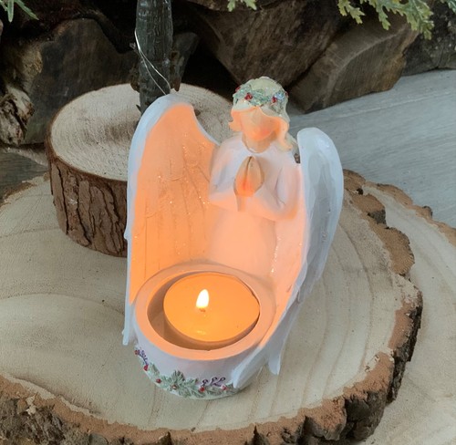 Kneeling angel light holder - t,