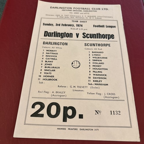 Rare darlington scunthorpe - darlington, v