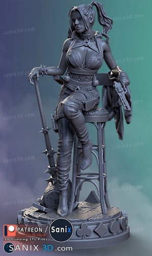 Harley quinn printed statue - 3d,