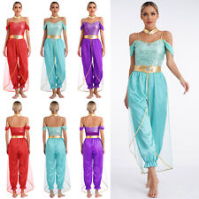 UK Women's Arabian Princess Costume Bollywood Fancy Dress Belly Dance Outfits