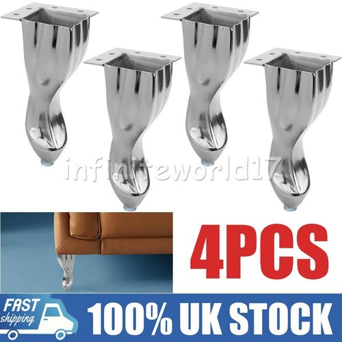 Chrome furniture feet - 4x,