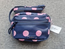 Cath Kidston Navy With Pink Spot Utility Pocket Small Cross Body Bag. Brand New
