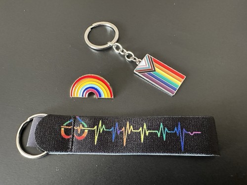 Pride pin badge keyring - badge, &